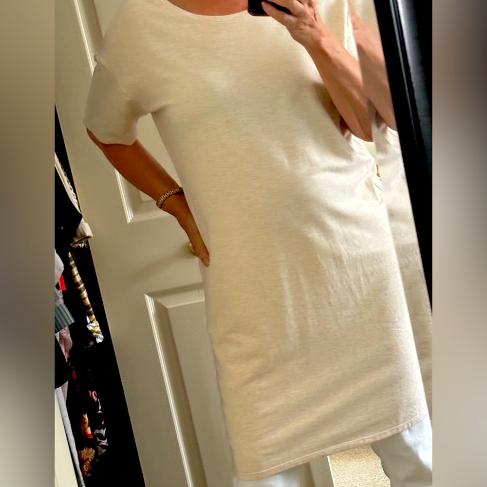 Francois Beauregard cream shift dress